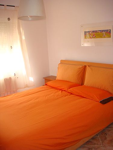 Das Schlafzimmer mit Doppelbett